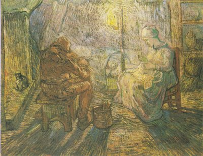 Hora de la tarde (después de Millet) de Vincent van Gogh